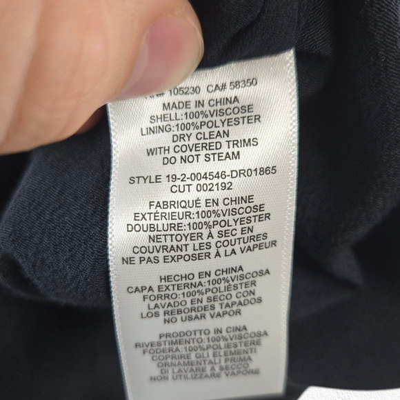 Equipment Navy Eclipse V Neck Pleated Viscose Midi Norice Dress Size 10 $450 - Picture 10 of 11